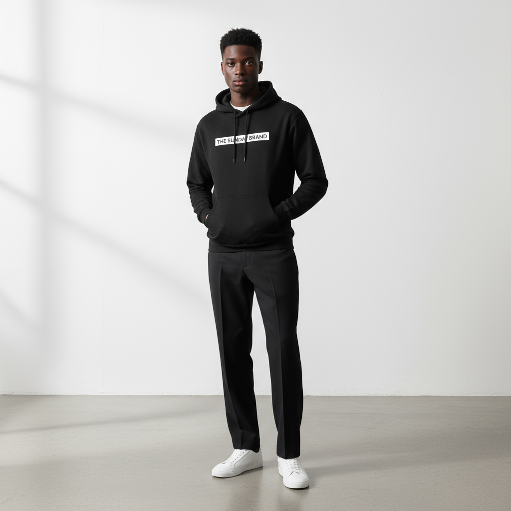 The Sunday Brand White Logo Hoodie