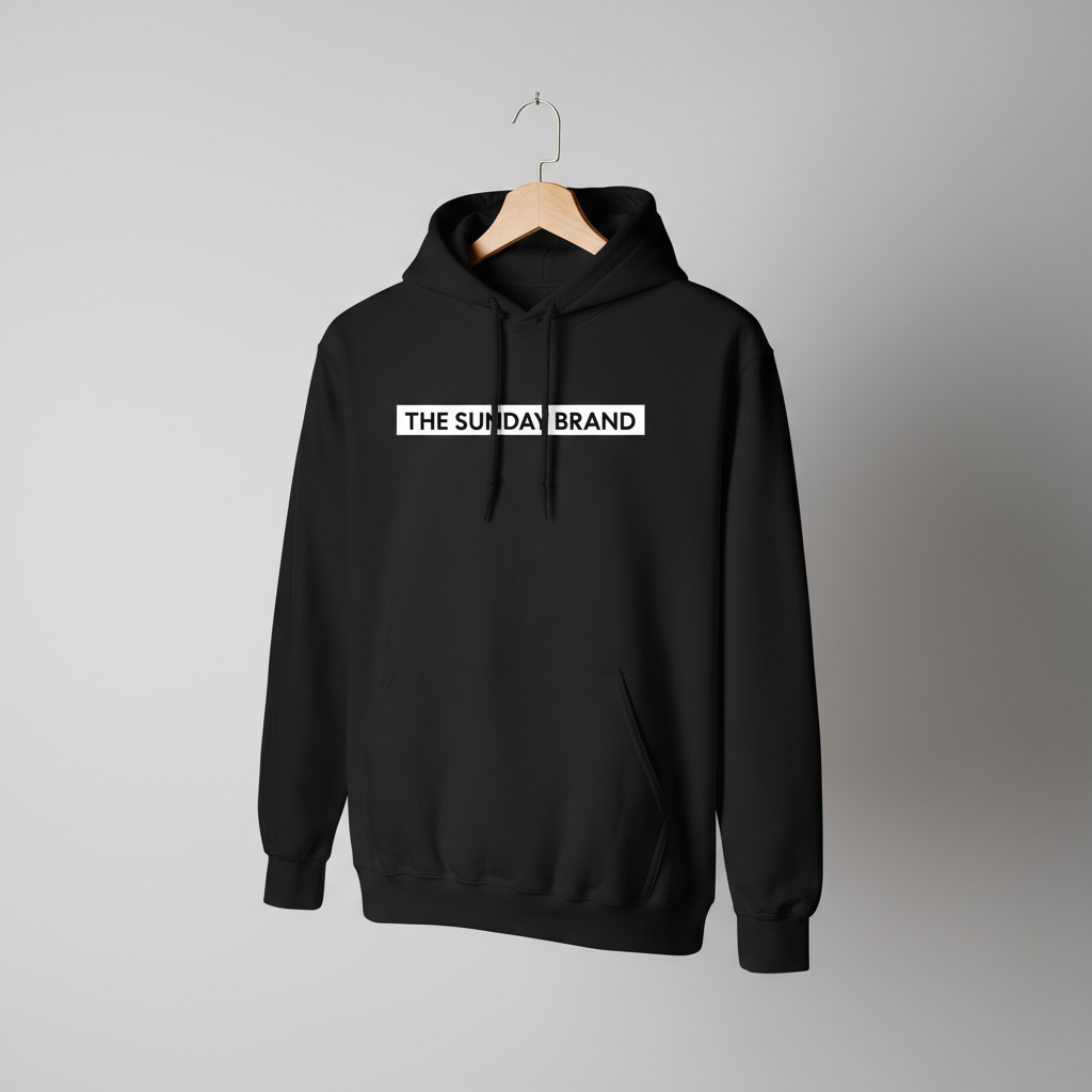 The Sunday Brand White Logo Hoodie