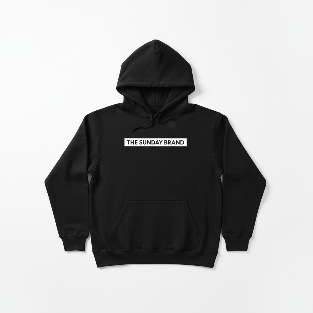 The Sunday Brand White Logo Hoodie