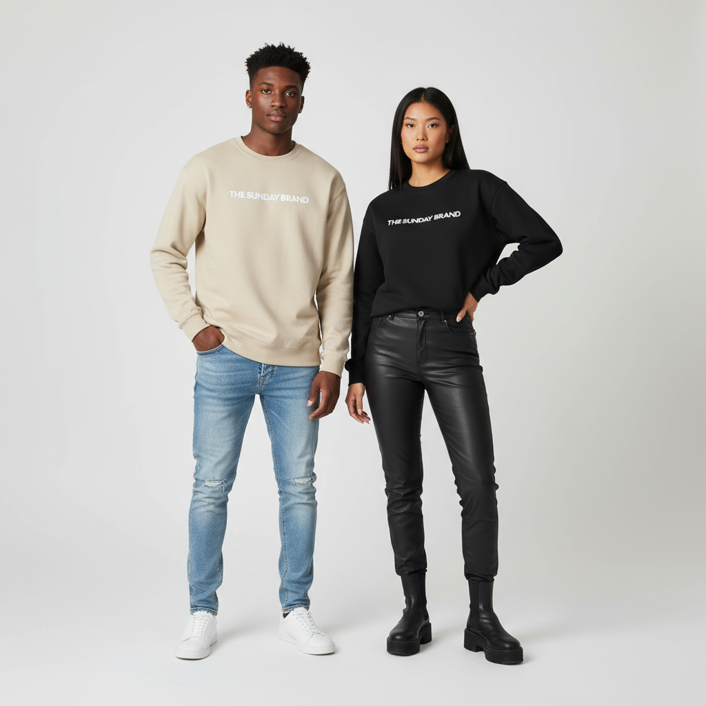 Update to be my Shopify products - The Sunday Brand sweatshirts.